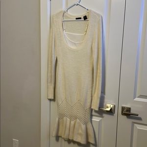 Beautiful Winter Cream Sweater Dress